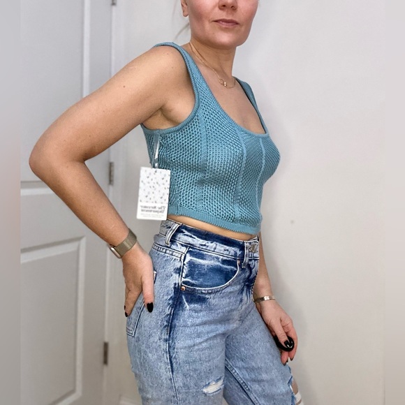 Knit Crop Corset Top with Lace Up Back - Picture 3 of 9